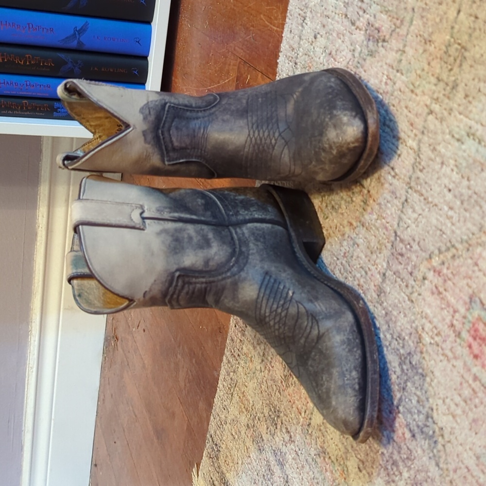 Frye | Smoke Two-Tone Short Cowboy Booties Boots